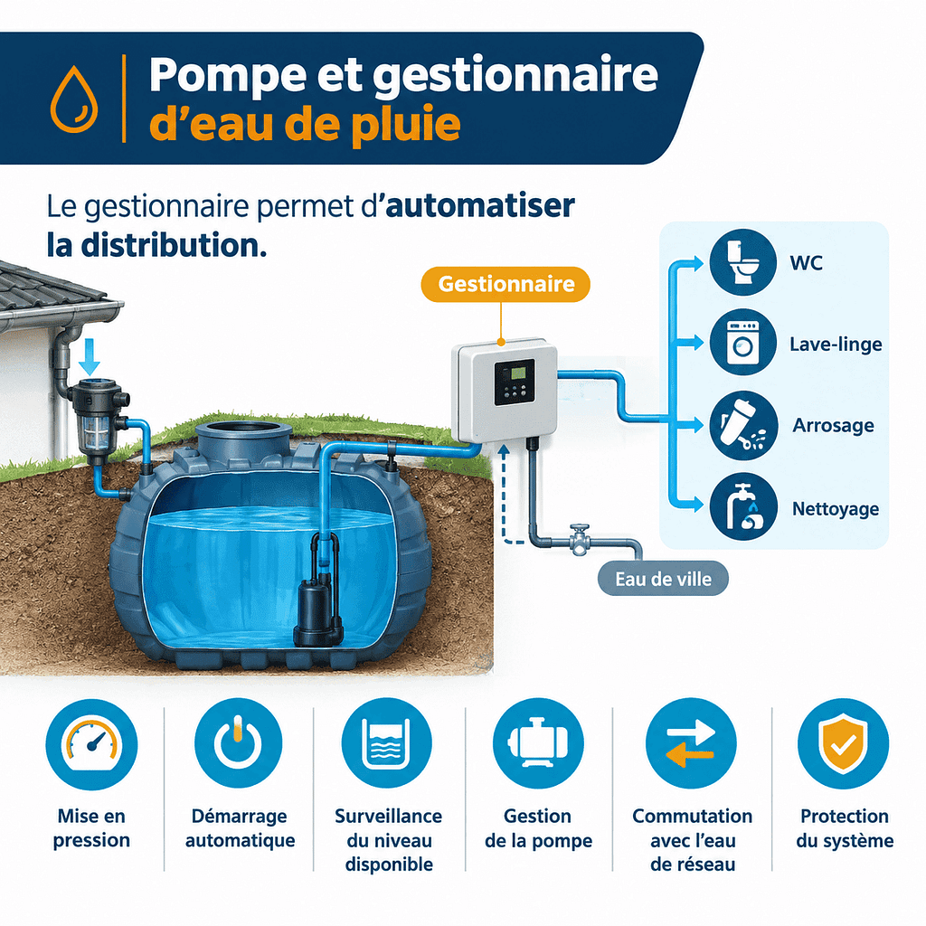 Gestionnaire de pompe eau de pluie
