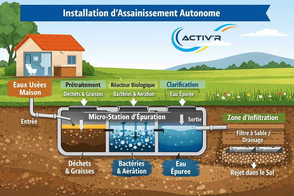 Micro-station d'épuration. Activ'R Fabricant d'appareils d'assainissement en région PACA