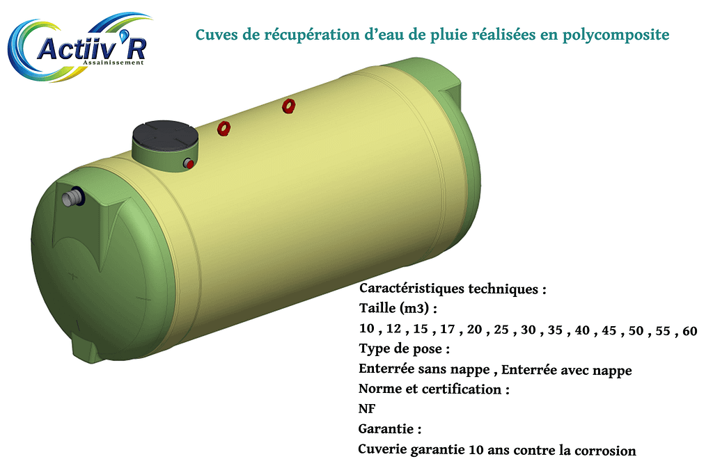 Cuve de Stockage d'eau grande capacité