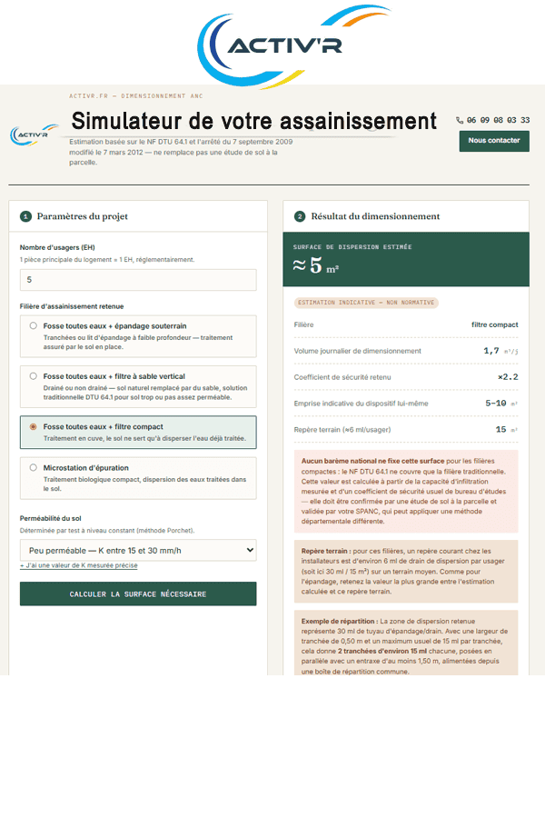 Simulateur d'assainissement individuel