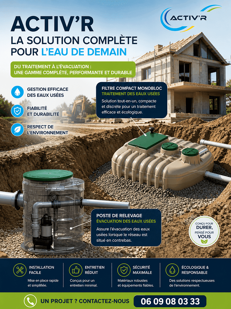 Chantier filtre compact monobloc avec poste de relevage